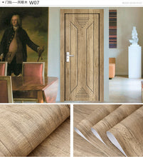 Load image into Gallery viewer, Wood Grain Door Sticker Waterproof Adhesive Wallpaper Wooden Door Renovation Cabinet Furniture Home Decor DIY Wall Mural Decals