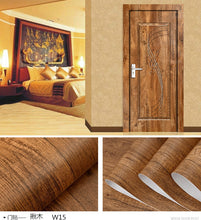 Load image into Gallery viewer, Wood Grain Door Sticker Waterproof Adhesive Wallpaper Wooden Door Renovation Cabinet Furniture Home Decor DIY Wall Mural Decals