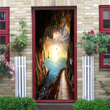 Load image into Gallery viewer, 3D Door Sticker Wood Adhesive Waterproof Wallpaper for Doors Living Room Bedroom Poster DIY Mural Decals Home Decor deursticker