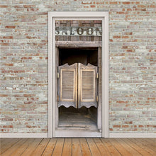 Load image into Gallery viewer, Retro Wooden Door Stickers PVC Waterproof Wallpaper For Doors Living Room Bedroom Home Decor Mural DIY Renovation Decal 90x200cm