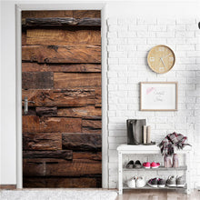 Load image into Gallery viewer, Retro Wooden Door Stickers PVC Waterproof Wallpaper For Doors Living Room Bedroom Home Decor Mural DIY Renovation Decal 90x200cm