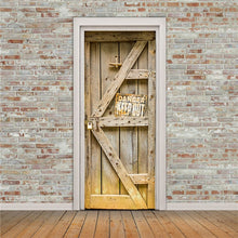 Load image into Gallery viewer, Retro Wooden Door Stickers PVC Waterproof Wallpaper For Doors Living Room Bedroom Home Decor Mural DIY Renovation Decal 90x200cm