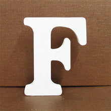 Load image into Gallery viewer, 1pc 10CMX10CM White Wooden Letter English Alphabet DIY Personalised Name Design Art Craft Free Standing Heart Wedding Home Decor