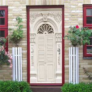 3D Door Sticker Wood Adhesive Waterproof Wallpaper for Doors Living Room Bedroom Poster DIY Mural Decals Home Decor deursticker