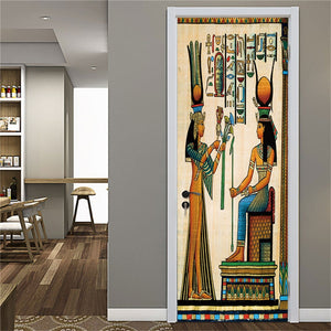 3D Door Sticker Wood Adhesive Waterproof Wallpaper for Doors Living Room Bedroom Poster DIY Mural Decals Home Decor deursticker