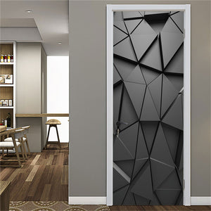 3D Door Sticker Wood Adhesive Waterproof Wallpaper for Doors Living Room Bedroom Poster DIY Mural Decals Home Decor deursticker